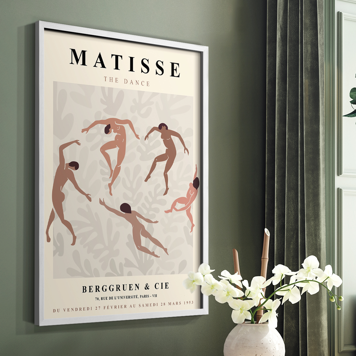 Matisse CXCIX Framed Print in White Solid Wood 11 x 14 Framed Print