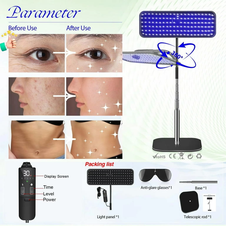 50W Tanning Lamp 460+490nm Wavelength Solarium for Home 126LED