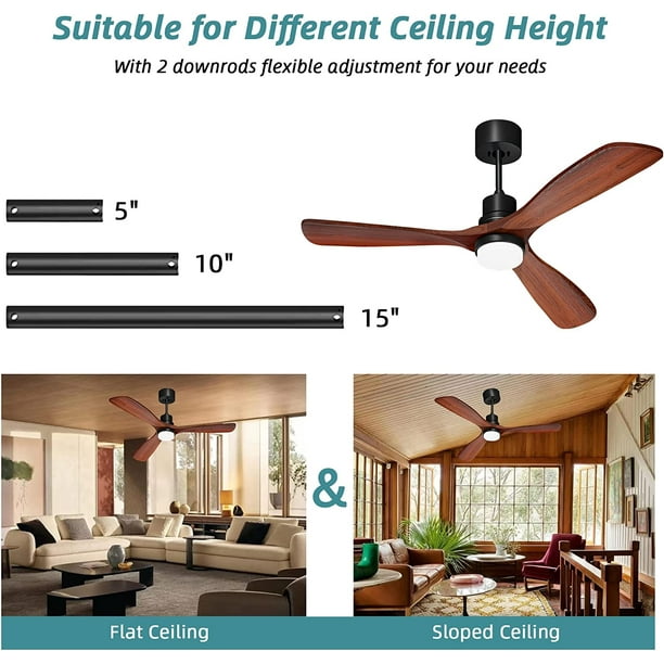 MANXING Ceiling Fan, 52" Ceiling Fan with Lights Remote and Wall