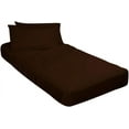 thumbnail image 3 of 100% Egyptian Cotton, Perfect for Camping Sheets, 300TC, Flat Sheet, Fitted Sheet with 8" Deep Pocket & 2 Pillowcases- Cot Sheet Sets 4 PC-Navy Blue Solid, RV Short King Size, 3 of 5