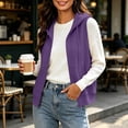 thumbnail image 4 of dazeni Women's Plus Size Zip up Hoodies Vest Lightweight Sleeveless Hooded Jackets Loose Casual Athletic Drawstring Sweatshirts Waistcoat Outwear with Pockets Purple 4X-Large, 4 of 9