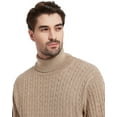 thumbnail image 6 of Kallspin Men's Turtleneck Sweaters Wool Blend High Neck Pullover Sweaters(Coffee,Large), 6 of 7