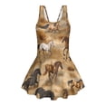 thumbnail image 4 of Uourmeti Girls' Sleeveless Skirted One Piece Swimsuit - Wild Horse Print Quick Dry Swim Dress for Beach Pool & Summer Vacation, 4 of 8