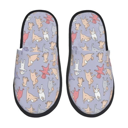 

Slippers for Women/Men - Cute colorful Dog cartoon Soft Plush Warm Slip-on Slippers House Slippers Indoor House Shoes