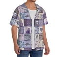 thumbnail image 4 of Wukai Lavender Flowers Men's Casual Short-Sleeve Button Down Shirt - Lightweight Summer Dress Shirt for Daily Wear-XX-Large, 4 of 7