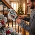 thumbnail image 6 of Snow Flocked Artificial Christmas Garland with Red Berries and Pine Cones, 106.3 Inch Winter Hanging Greenery Garland for Mantel, Stair Railing, Christmas Tree, Indoor & Outdoor Xmas Decor, 6 of 8