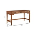 thumbnail image 5 of Writing Desk with 3 Drawers and Wooden Frame, Brown, 5 of 5