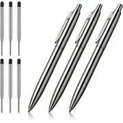 ChaoQ Ballpoint Pen, 3 Pcs Retractable Metal Ballpoint Pens, for Gift, Business, Office, 1.0mm Medium Point Black Ink,