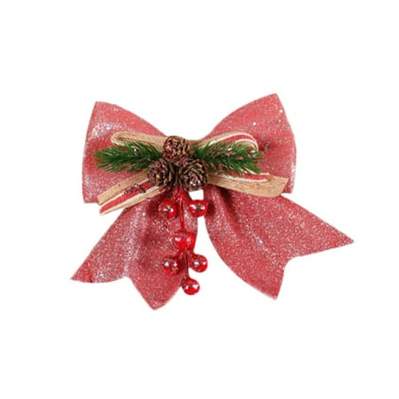 

Veki Bow Decoration Gold Powder Bow Holiday Window Decoration Supplies Pendant Crystals for Hanging