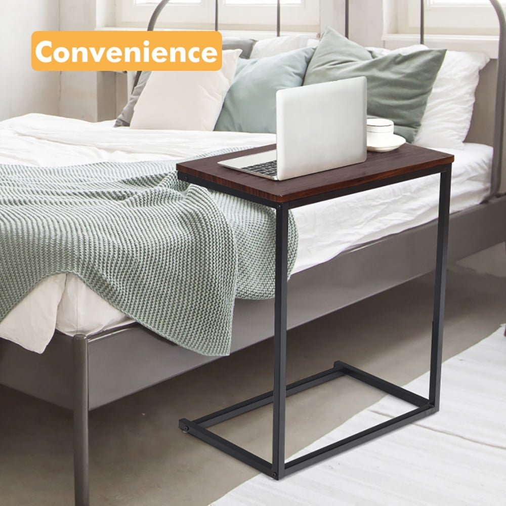 Finihen End Stand Desk, End Table, 26 Inch Beside Sofa Laptop Holder, Sofa Side Table, Bed Side Table, for Living Room, Bedroom, Dark Brown Finihen End Stand Desk, End Table, 26 Inch Beside Sofa Laptop Holder, Sofa Side Table, Bed Side Table, for Living Room, Bedroom, Dark Brown