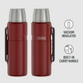 thumbnail image 4 of Thermos Stainless King Vacuum Insulated Beverage Bottle, Matte Rustic Red, 40oz, 4 of 9