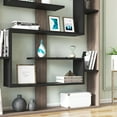 thumbnail image 3 of Esteban Geometric Open Shelves Bookcase, Walnut & Black, 3 of 7