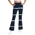 thumbnail image 5 of Fleece Lined Flare Leggings Girls Size 6 Winter Warm Striped Flared Pants High Waisted Thermal Pants, 11 Y, 5 of 6