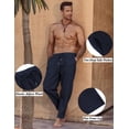 thumbnail image 5 of COOFANDY Men's Baggy Capri Trousers Drawstring Vacation Linen Summer Beach Pants, 5 of 6