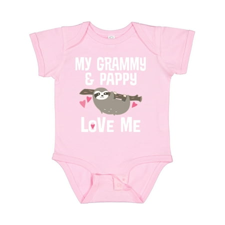 

Inktastic Grammy and Pappy Love Me Sloth Gift Baby Boy or Baby Girl Bodysuit