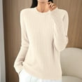 thumbnail image 2 of GigrtiJin Women's Knitted Sweater Casual Long-Sleeved Crew-Neck Solid Color Sweater Top Casual Loose Comfy Sweaters, 2 of 3