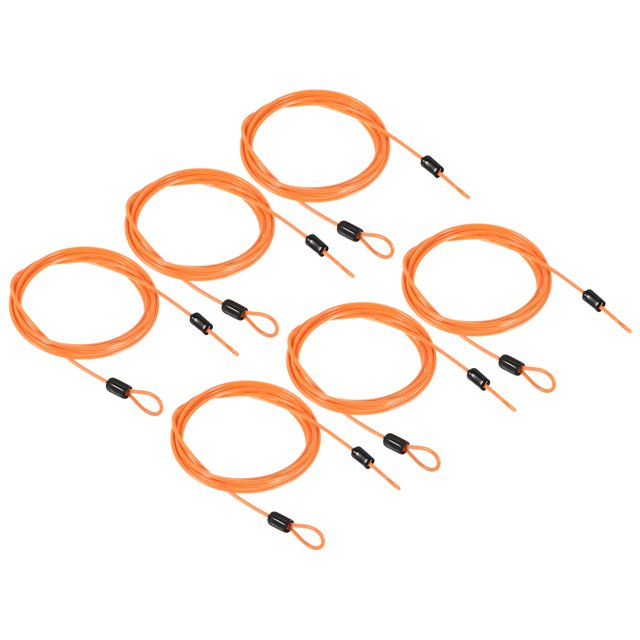 Uxcell Security Cable Coated Luggage Lock Wire Rope with Loop Clear Orange 6.5ft