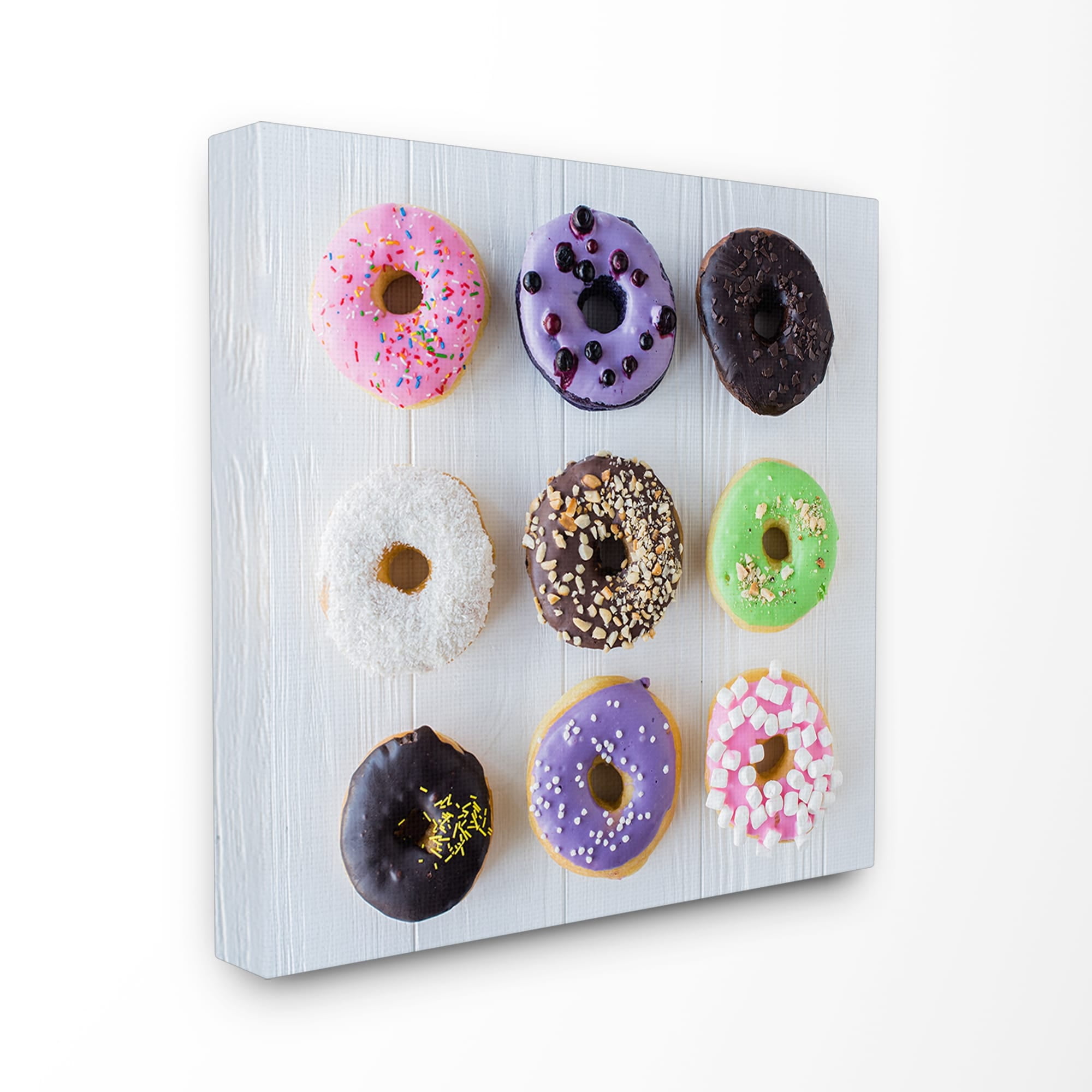 Stupell Colorful Donut Grid, Proudly A 24 x 24