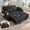 Black, variant on 58" Sleeper Sofa Bed, Full Size Pull Out Couch, Convertible Corduroy Loveseat with USB Charging, Cup Holders, Side Table, Adjustable Backrest, Side Pockets for Living Room, Apartment, Office (Pink)