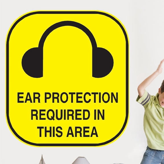 Wallhogs Ear Protection Sign Wall Decal