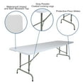 thumbnail image 2 of Table pliante en plastique blanc granite réglable en hauteur sur 8 pieds, 2 of 9