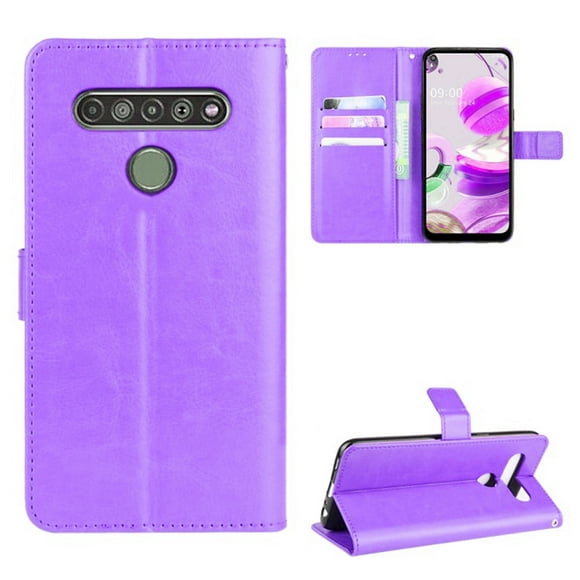 [PST] LG K61 Case, Leather Magnetic Card Slot Wallet Folio Flip Case Cover