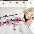 thumbnail image 3 of ONETECH  Pink Flower Sakura Plum Blossom Throw Blanket Cherry Japanese Asian Style Soft and Comfortable Flannel Big Blanket for Bedding Office Sofa and Chair Decor Gift, 3 of 6