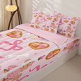 thumbnail image 3 of Homewish Valentine Dog Zipper Twin Comforter Sets with Fitted Sheet and 2 Pillowcases,Kawaii Pet Theme Zipper Bedding Set,Pink Ribbon Bow Decor,Pink Reversible,4pcs, 3 of 8