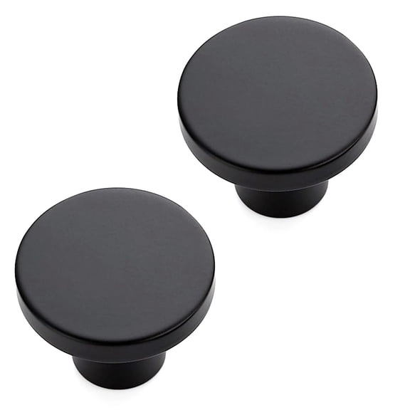 10 Pack Cabinet Knobs Black Kitchen Cabinet Knobs Round Dresser Drawer Pulls Closet Door Pulls 1-1/5 Inch