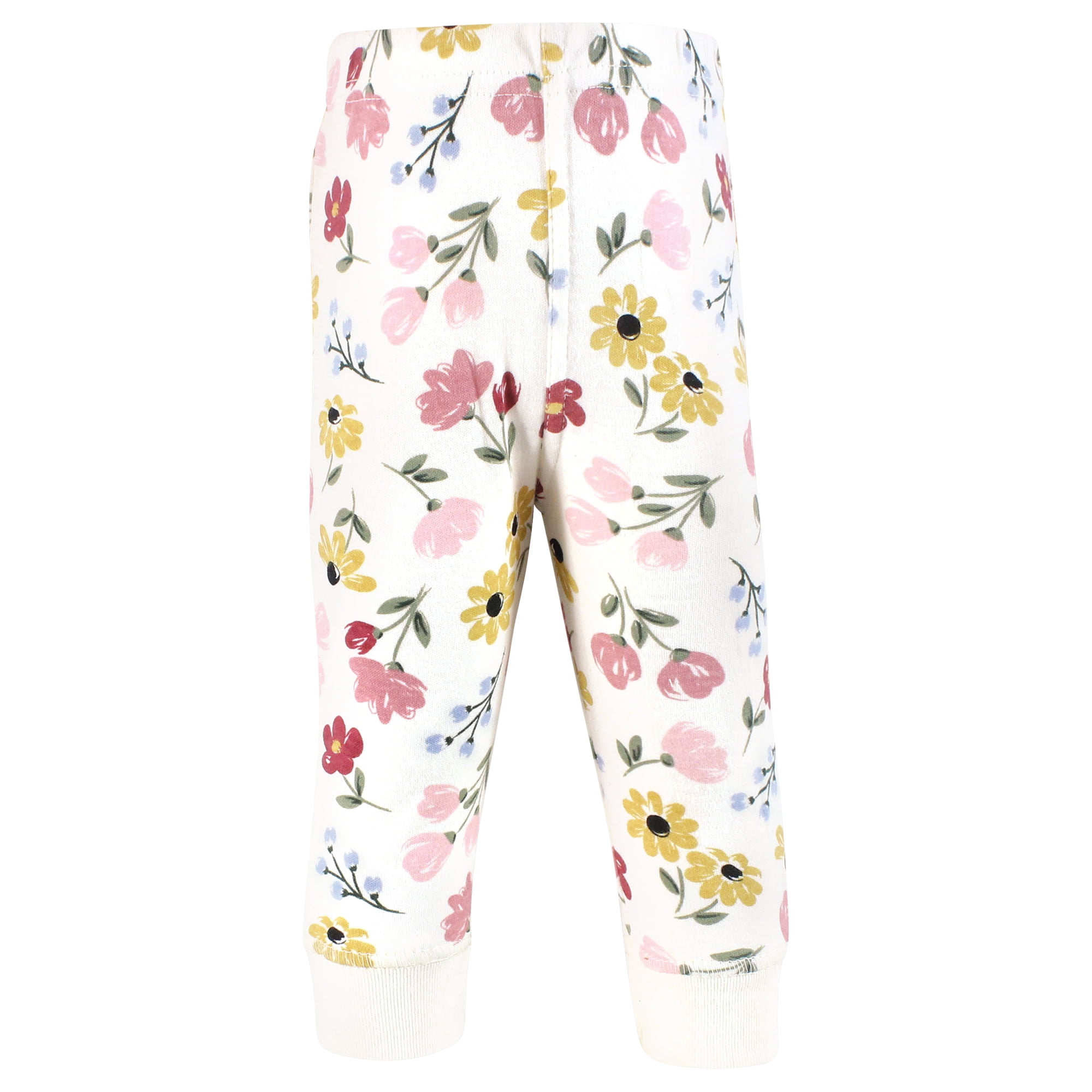 Hudson Baby Girls Cotton Pants and Leggings, Soft Painted Floral, 5T