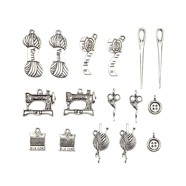 Surtido de Dijes de Costura Antiguos Sunnimix DIY 16 Uds. Colgantes accesorios de Joyería