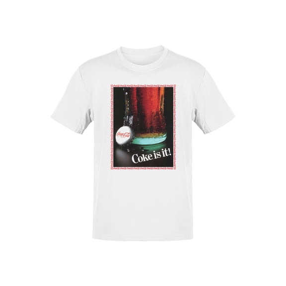 Officially Licensed Coca Cola Coke is It! Retro Graphic Design Men's T-shirt