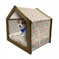 thumbnail image 1 of Floral Pet House, Coming of the Spring Themed Vibrant Colorful Plant Pattern Romantic Bouquet Design, Outdoor & Indoor Portable Dog Kennel with Pillow and Cover, 5 Sizes, Multicolor, by Ambesonne, 1 of 5