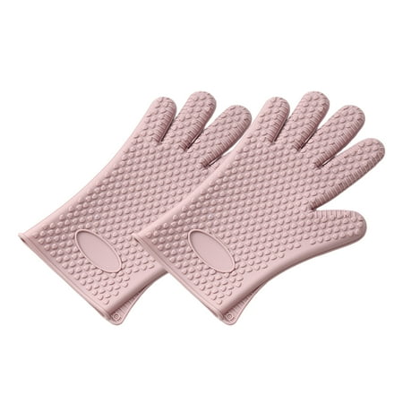 

comerut 2 Pcs Oven Glove Hook Design Anti-scald Silicone Kitchen Heat Insulation Microwave Gloves Daily Use