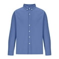 thumbnail image 3 of BiZtdJrK Men's Dress Shirt Regular Fit Long Sleeve Button Down Shirts Solid Business Casual Shirt Lightweight Office Work Lapel Shirts Limited Time Deals Dark Blue XXXL, 3 of 6