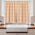 thumbnail image 2 of Ambesonne Orange and White Kitchen Curtains, Plaid Motif, 55"x39", Orange and White, 2 of 3