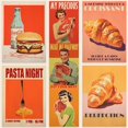 thumbnail image 2 of Póster vintage de comida, croissant, pasta, carne, lienzo impreso, decoración de pared para cocina, comedor, restaurante, decoración de pared estética, 2 of 5
