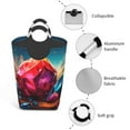 thumbnail image 3 of Pofeuu Colorful Stone World Print Laundry Basket, Laundry Hamper, Collapsible Laundry Baskets, Dirty Clothes Hamper, Waterproof with Foam Protected Aluminum Handles, 3 of 5