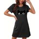 thumbnail image 5 of Camisón corto de talla grande para mujer, camisón de manga corta con estampado de pecho a la moda, camisón para mujer, 5 of 5