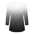 thumbnail image 4 of Blusas para las Mujeres Casual, 3/4 Manga Floral Estampado Camiseta de Moda Top Hecho de Poliéster Transpirable Suave para el Uso Diario de Primavera Otoño, Tops de Blusa para las Mujeres, 4 of 5