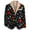 Black #36, variant on DORKASM Christmas Blazer for Men Lapel All‑over Christmas Print Jacket Long Sleeve Pine Cone Print Jackets Fall Winter Comfy Ornament Print Coats Navy S