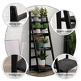 thumbnail image 5 of Fionafurn 4-Tier 44'' Ladder Shelf Bookshelf Bookcase Storage Display Plant Leaning Shelf Black, 5 of 11
