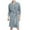 A-Grey1157, variant on Women's Contrast Piping Bath Robe Loose 3/4 Sleeve Wrap Neck Sleepwear Soft Elegant Sleep Robes