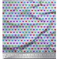 thumbnail image 1 of Soimoi Blue polyester Crepe Fabric Dot & Colorful Heart Fabric Prints By Yard 42 Inch Wide, 1 of 3