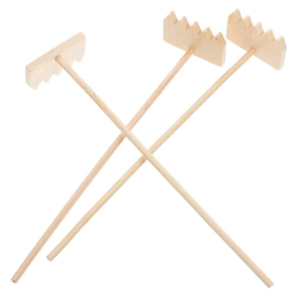 Raindrops 3Pcs Compact Bamboo Zen Garden Rake Set for Sand Art and Mindfulness At Home