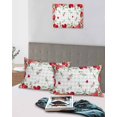 thumbnail image 4 of Valentines Love Heart Queen Pillow Cases Set of 2 - Microfiber Bed Throw Pillow Covers, Eucalyptus Red Love Heart Grey Plaid Decorative Lumbar Pillow Cover with Envelope Closure for Sofa 20"x30", 4 of 6