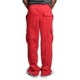 thumbnail image 3 of Imcute Men Jogger Heavy weight Fleece Cargo Pocket Sweatpants, 3 of 4