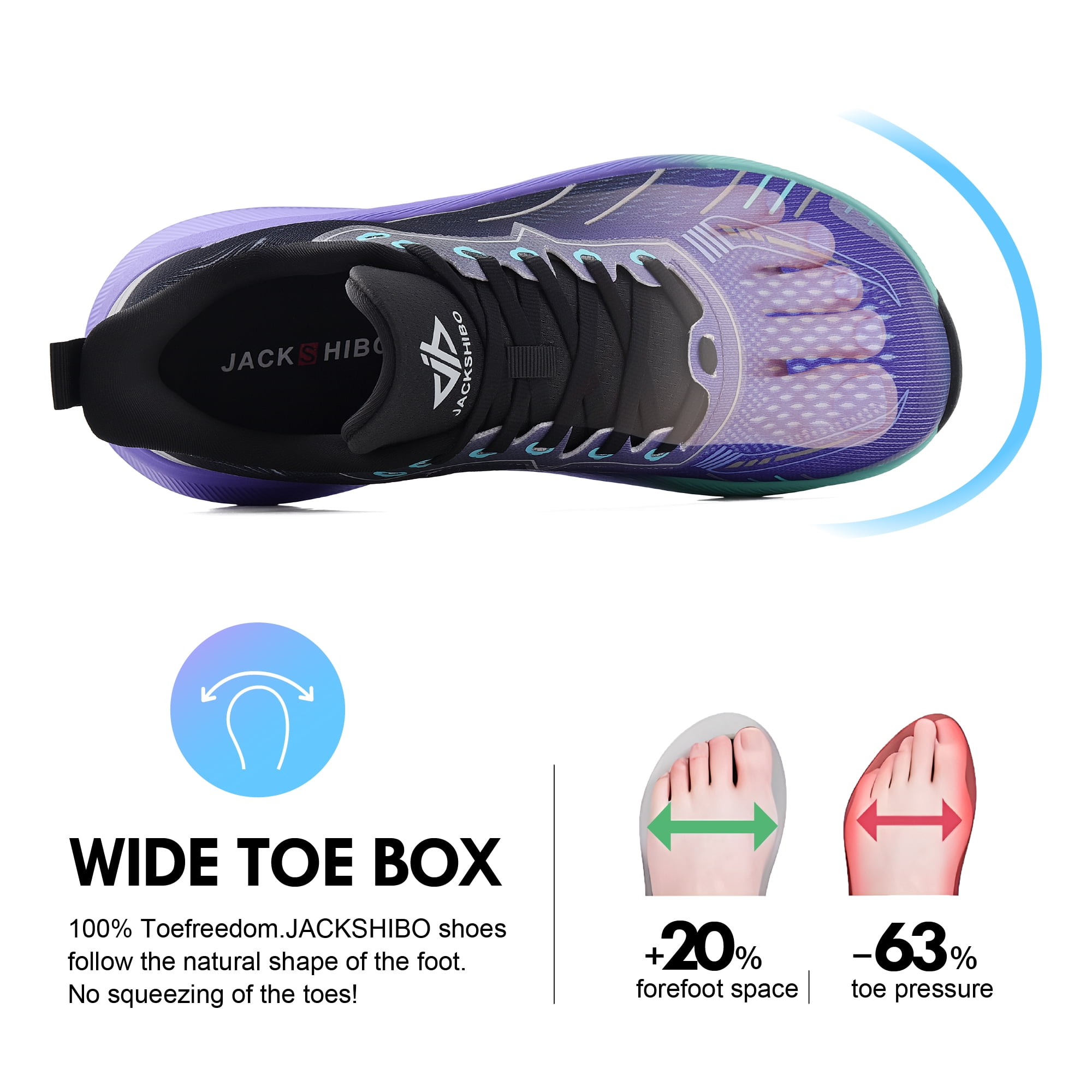 SUYSTEX Slip in Men Hands Free Wide Toe Box Shoes Slip on Arch Support Wide Sneakers for Running Walking Athletic Plantar