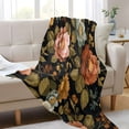 thumbnail image 6 of 70x55 Inches Glow in The Dark Blanket Cozy Throw Camping Blankets for Home and Outdoor Use Vintage-inspired Floral Pattern, 6 of 8