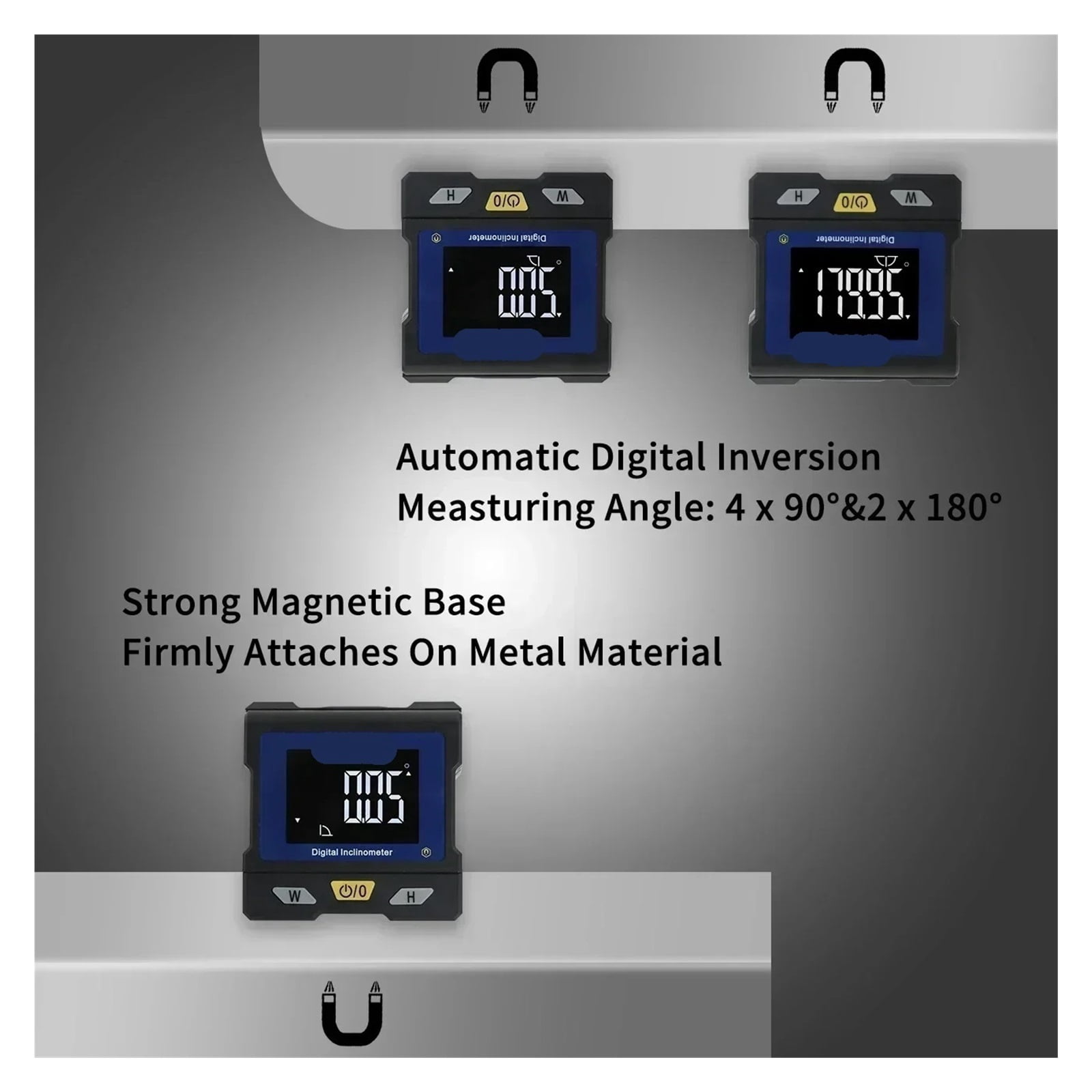 Digital Angle Gauge Protractor Inclinometer with Flip Up Display Bubble Level Box Measures ,Water-Proof & Dust Resistant